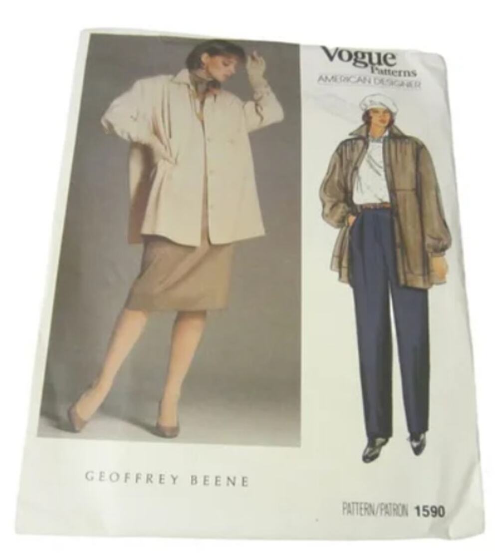 Vogue American Designer Geoffrey Beene 1590 Jacket Skirt Pants Sewing Pattern 12